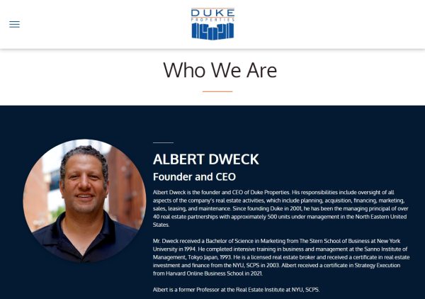 Albert Dweck Duke Properties